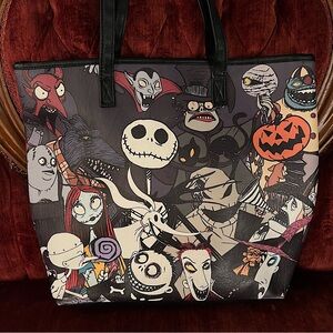 🎃 RARE - Disney Loungefly Nightmare Before Christmas Faux Leather Tote Bag 🎃
